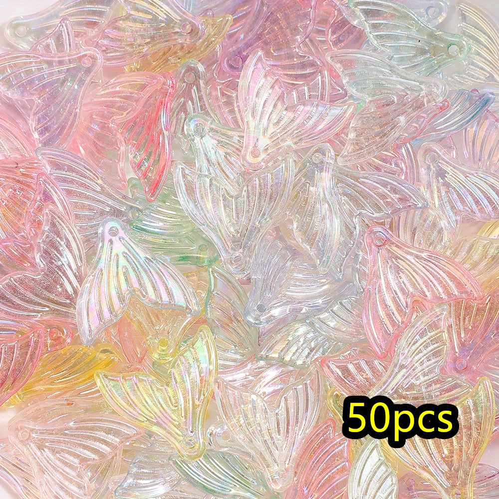 50pcs 20mm Mermaid Tail Acrylic Spacer Beads