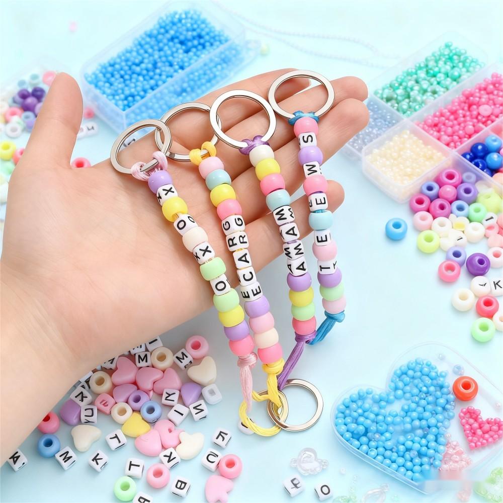 Heart Beaded Keychain DIY Kit