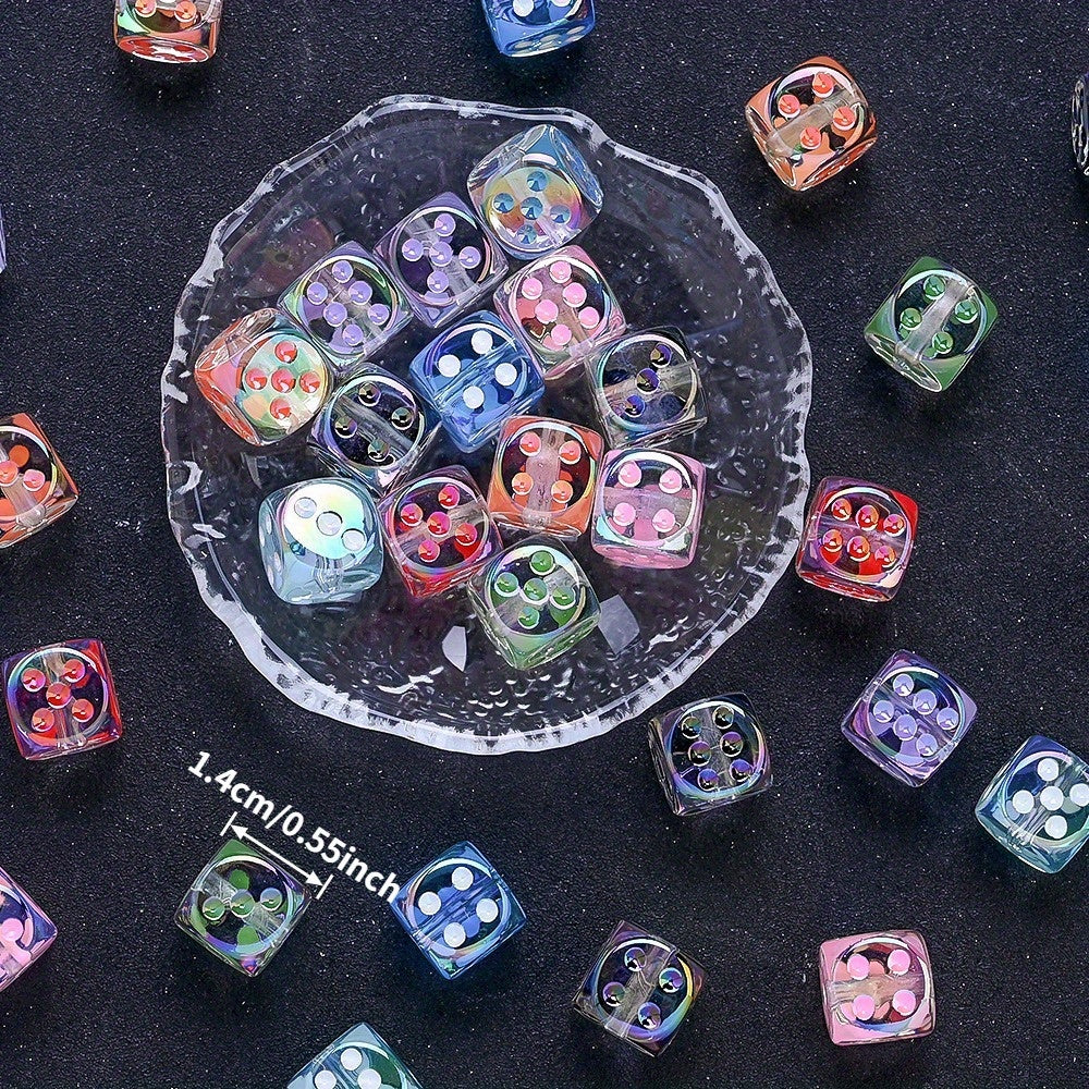 Clear Dice Shape Acrylic Beads