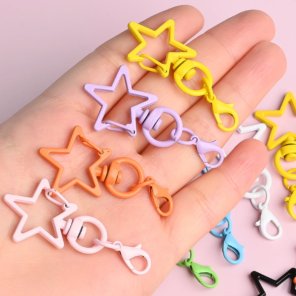 20PCS Multicolor Heart Keychain Buckle Set with Lobster Clasps