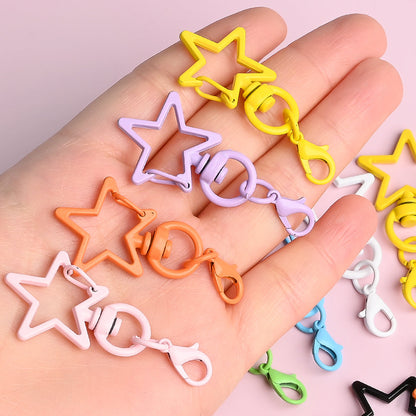 20PCS Multicolor Heart Keychain Buckle Set with Lobster Clasps