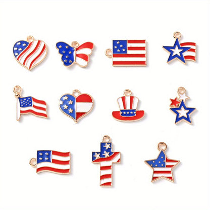 50-Piece American Flag-Themed Alloy Charm Set