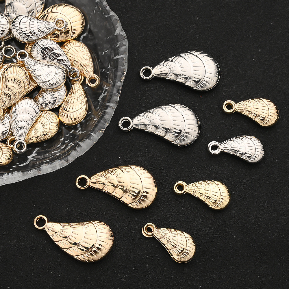 20/50PCS Gold & Silver CCB Seashell Pendant Charms