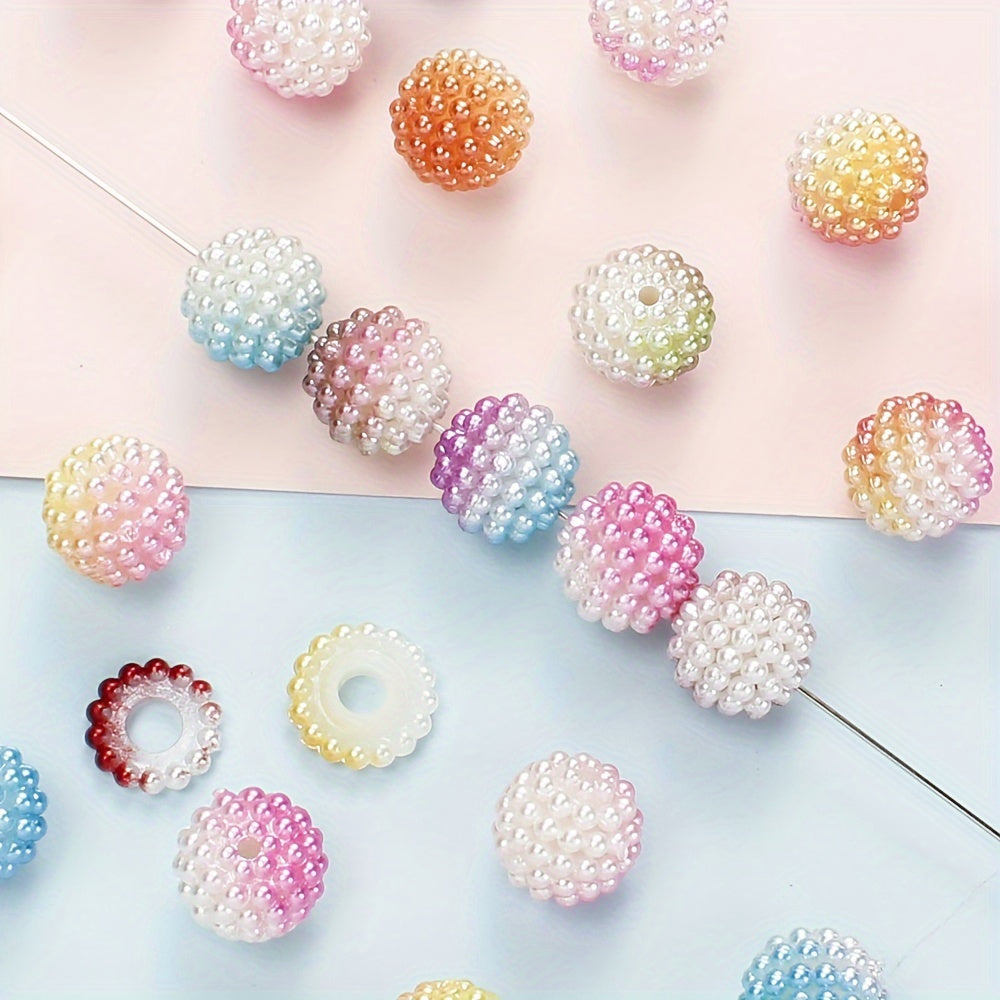 200pcs 12mm Two-Color Bayberry Ball Acrylic Beads