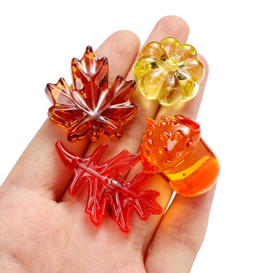 160g Resin Maple Leaf, Pumpkin & Hazelnut Decorative Set