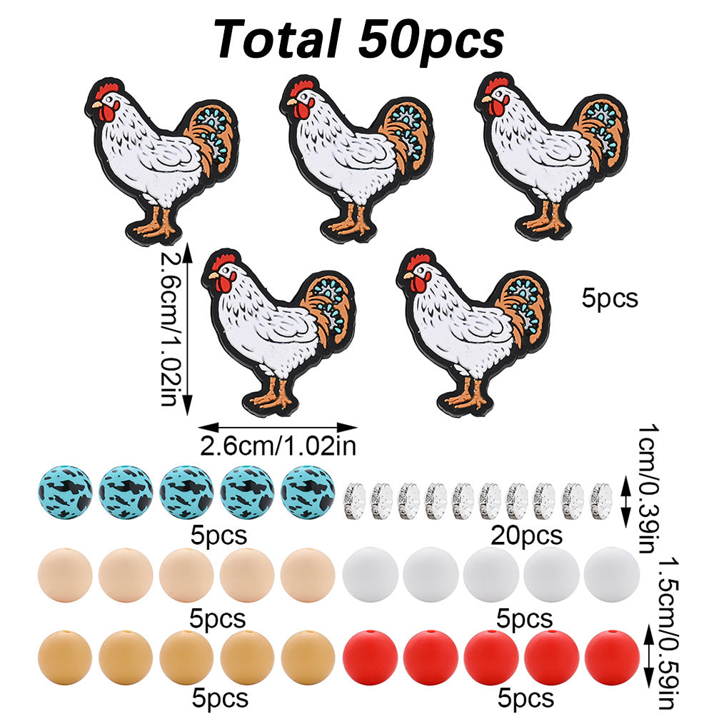 Rooster Silicone Beads Jewelry Kit