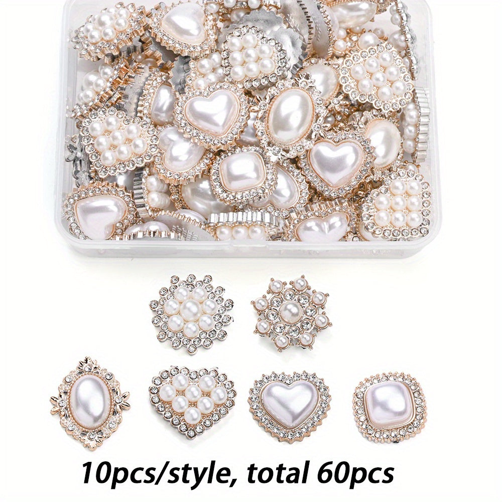 60pcs/box Acrylic Imitation Pearl Flatback Beads