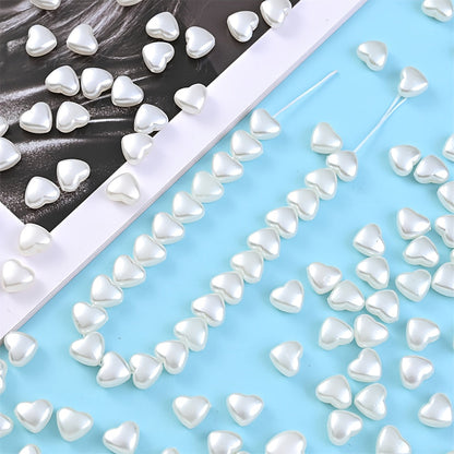 White Love Acrylic Beads