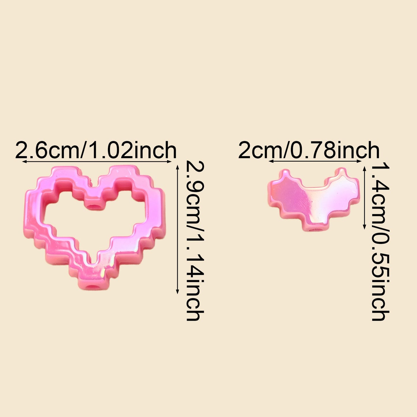 Valentine’s Day Hollow Heart Beads