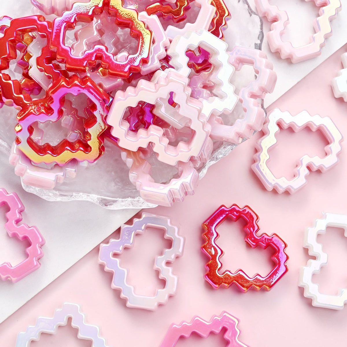 Valentine’s Day Hollow Heart Beads