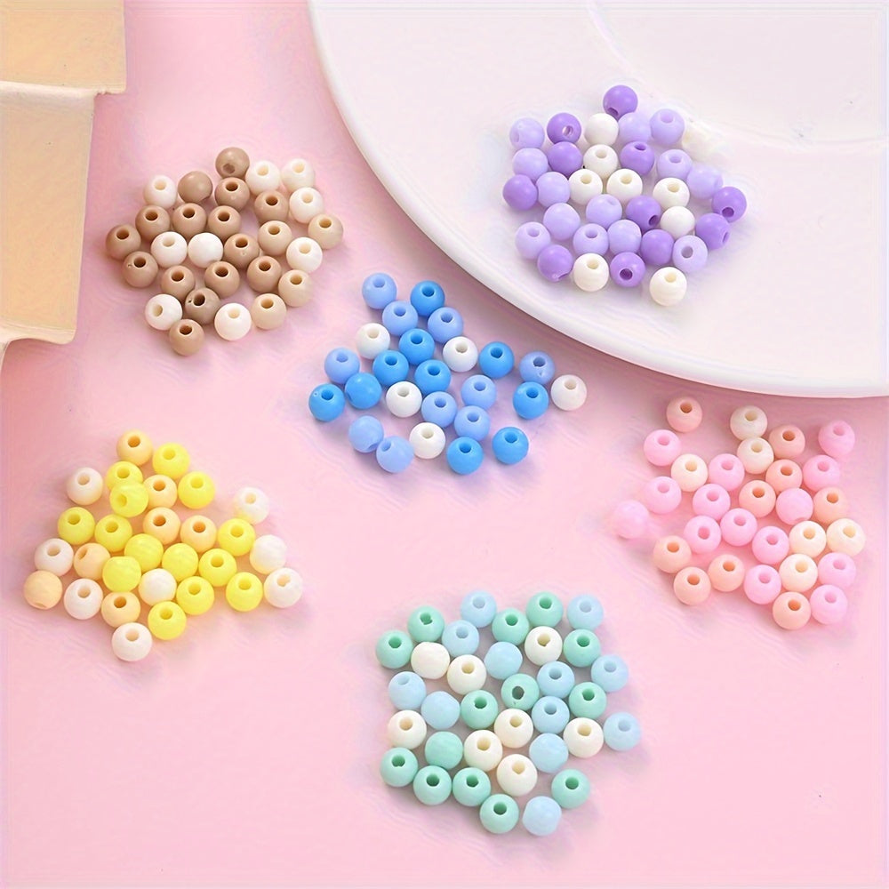 100PCS 4mm Solid Color Round Acrylic Bead Set