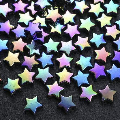 100-Piece 11 mm AB Acrylic Star Beads