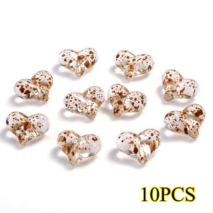 10pcs 17x21mm Starry Sky Heart Acrylic Beads