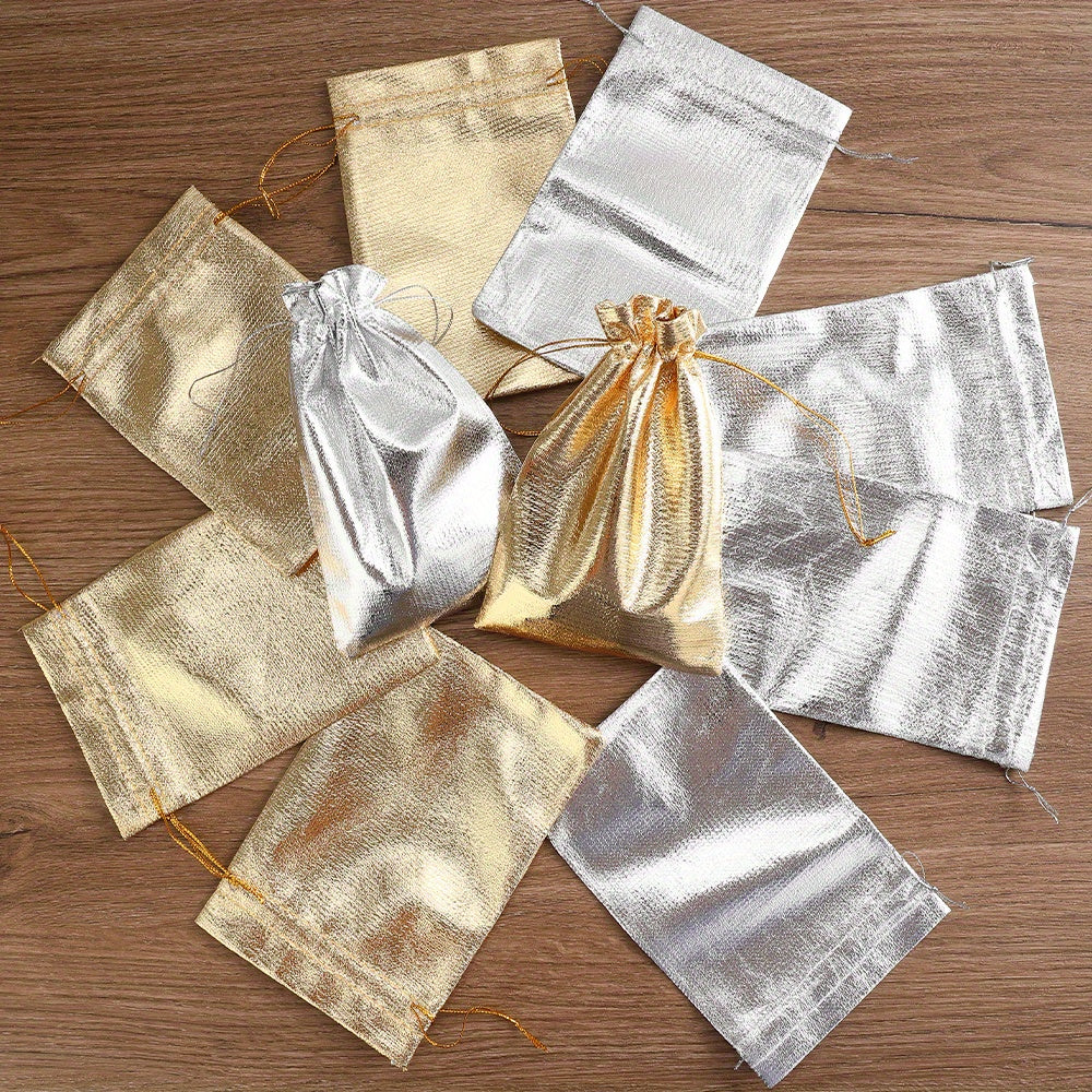 30-Piece Gold & Silver Drawstring Jewelry Gift Bags