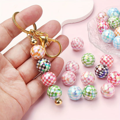 AB Checkered Acrylic Spacer Beads