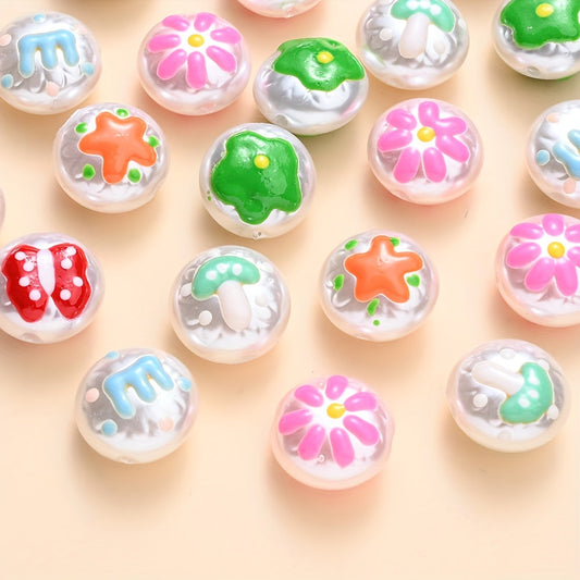 Hand-Painted Acrylic Round Spacer Beads