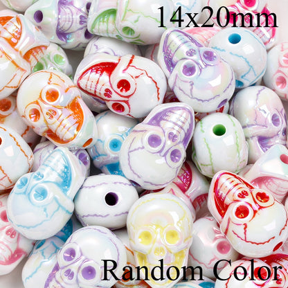 10pcs Colorful Skull Beads