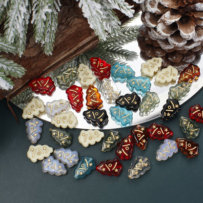 30pcs/set Shiny Christmas Tree Acrylic Beads