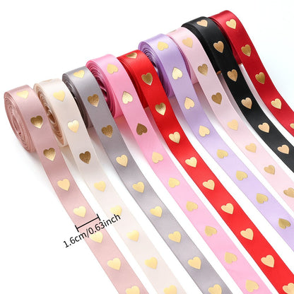 1 Roll 5 Yards Peach Heart Hot Stamping Ribbon
