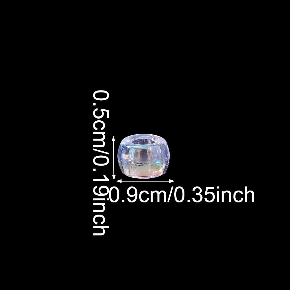 100pcs 5x9mm Shiny AB Color Acrylic Pony Beads
