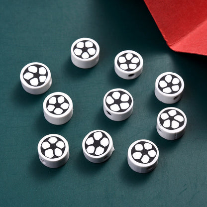 50-Piece 10 mm Mixed Sports Ball Soft Clay Beads