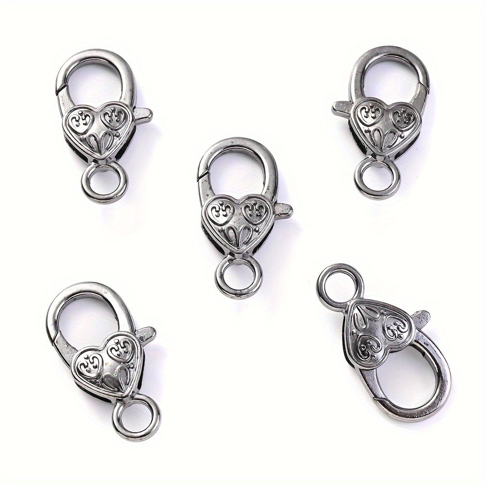 Peach Heart Alloy Lobster Clasps