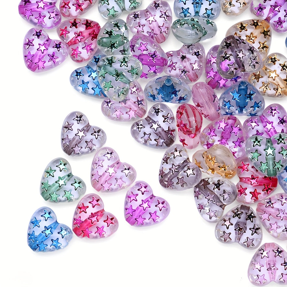 Frosted Heart Star Beads