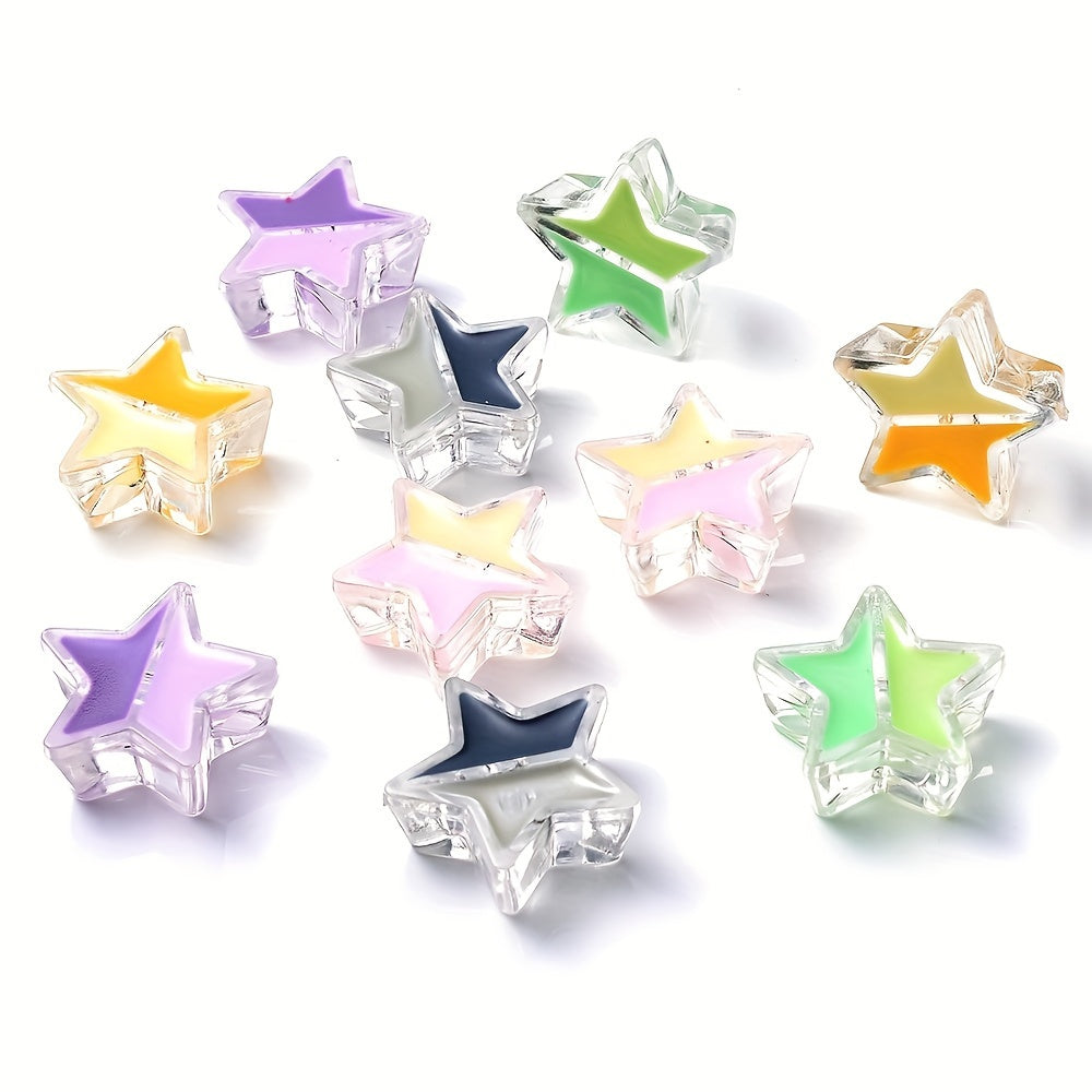 20PCS 19mm Gradient Star Acrylic Spacer Beads