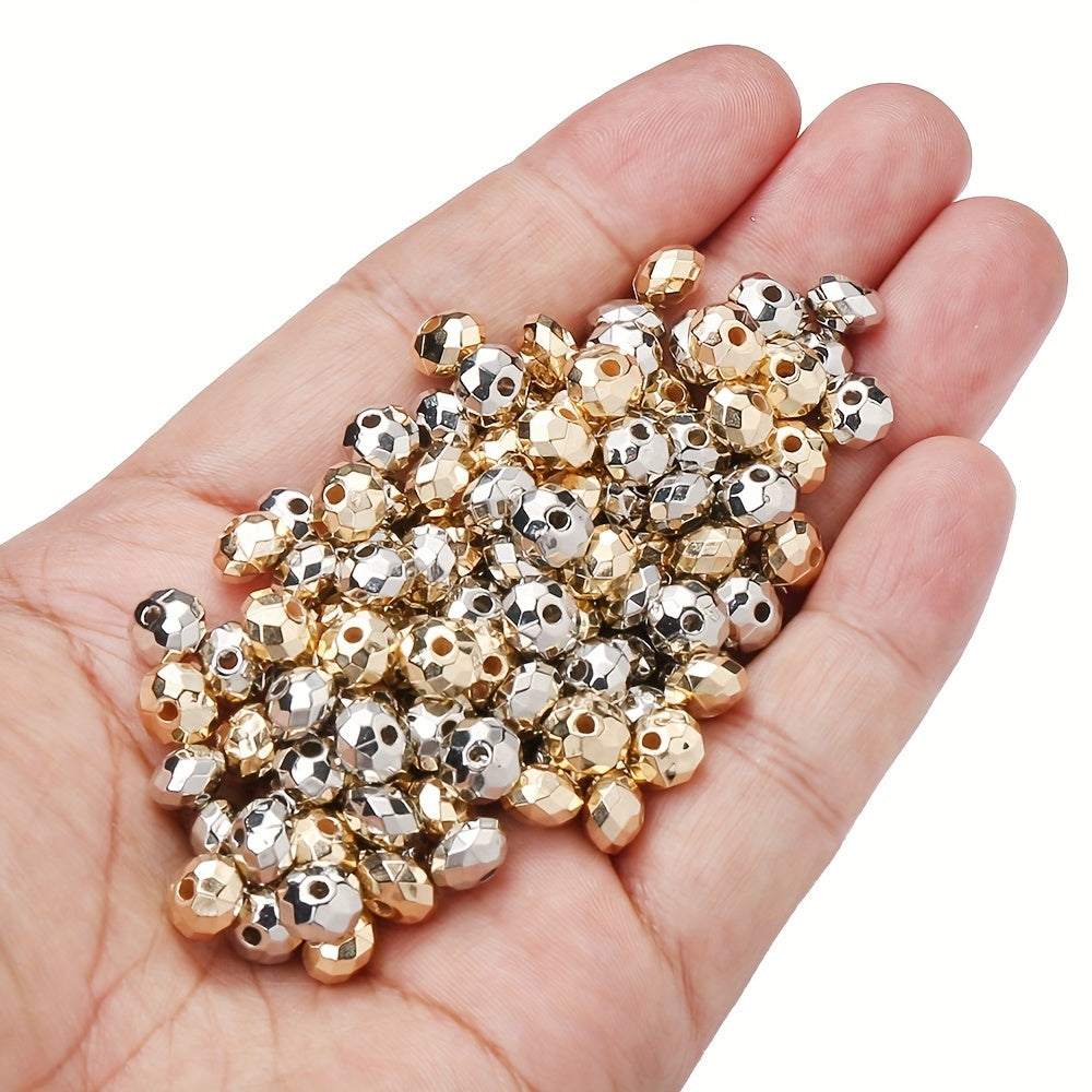 100PCS 8mm Faceted Ball Plastic Bead Set