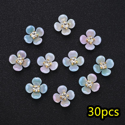 30pcs/set Four Petal Flower Acrylic Cabochon Beads