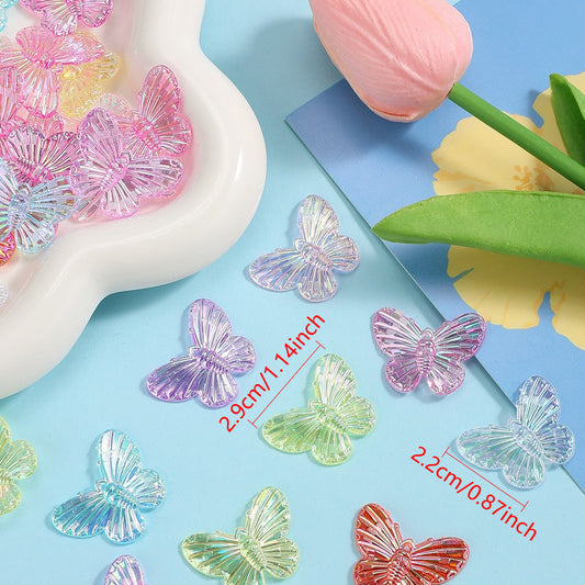 Multi Color Transparent Butterfly Acrylic Beads