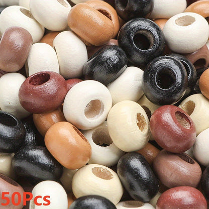 Color Flat Round Wooden Spacer Beads