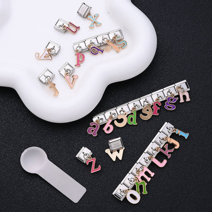 1PC A-Z English Letter Charm Link Set for 9mm Bracelets
