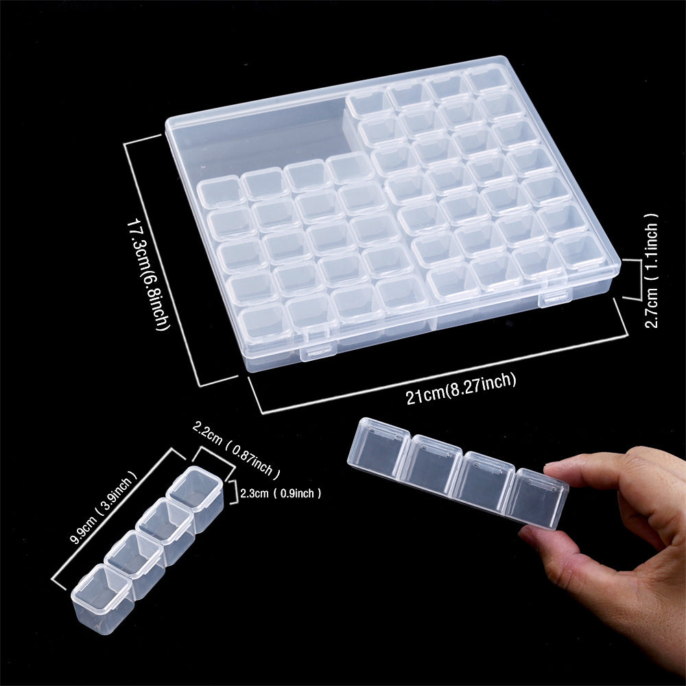 44/56/64 Grid Transparent Beads Storage Organizer