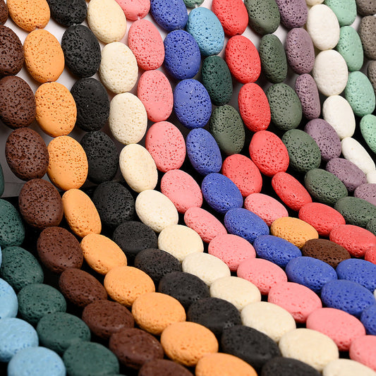 Mixed Color Oval Stone Beads