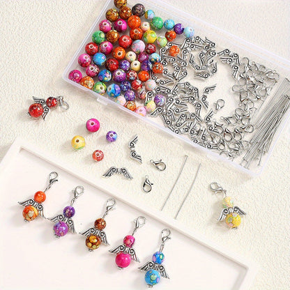 Retro Acrylic Round Bead Set with Tool Accessories