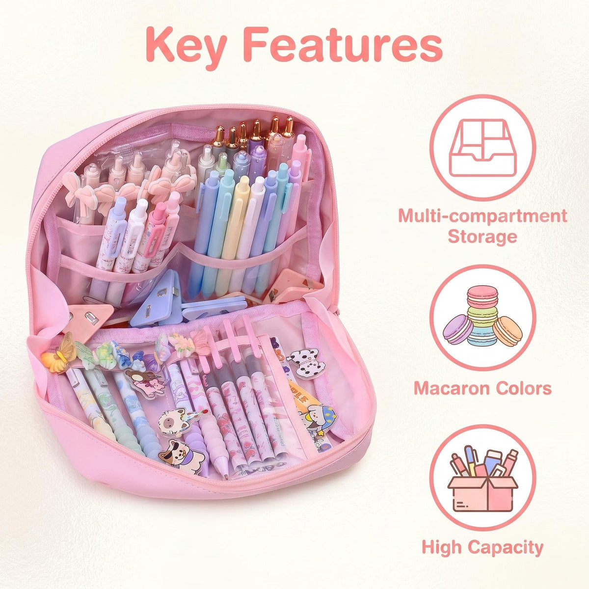 130PCS Writing & Stationery Gift Set with Pen Case