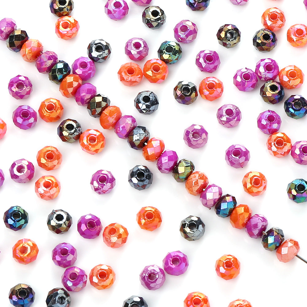 2000pcs 6mm Halloween Acrylic Faceted Wheel Beads