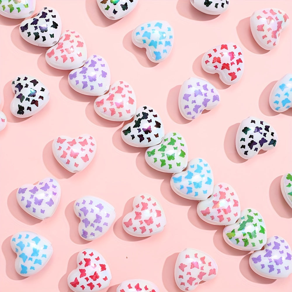 10PCS 19×22mm Butterfly & Love Acrylic Bead Set