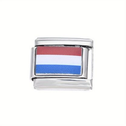World Flag Alloy Bracelet Module