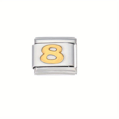 Golden Arabic Numeral Bracelet Module