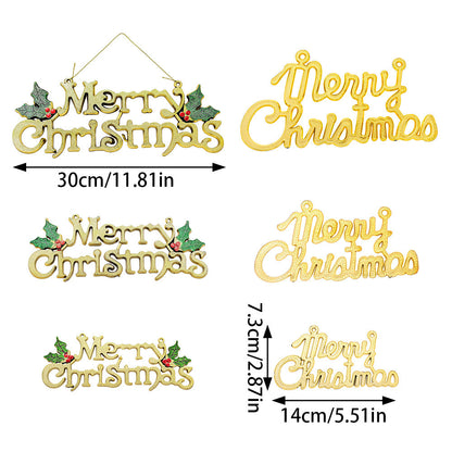 Golden Merry Christmas Letter Pendants