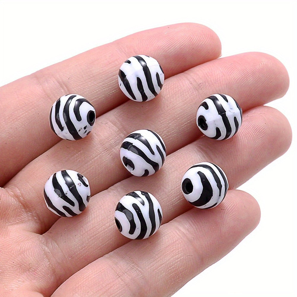 Zebra Stripe Acrylic Beads