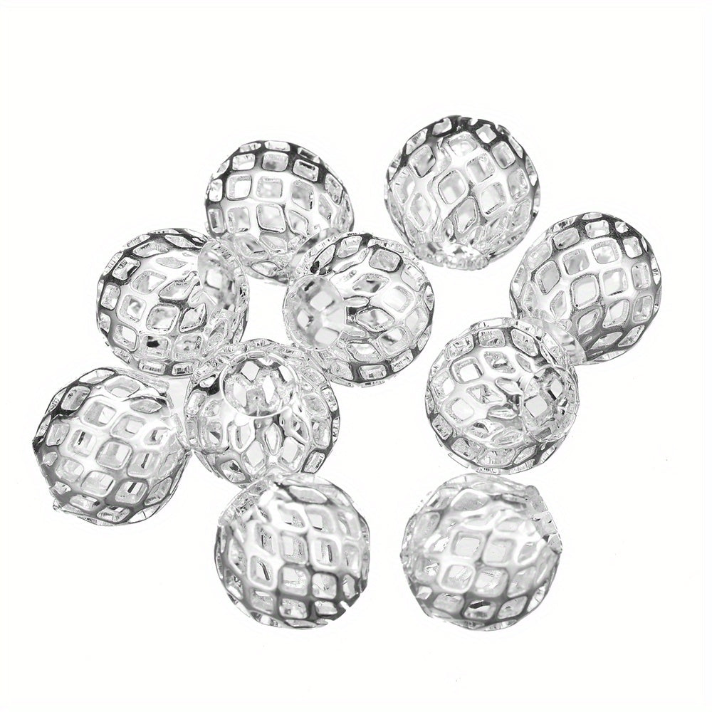 10-50pcs Alloy Spacer Beads Metal Hollow Out Round Loose Beads for Jewelry Making DIY Bracelet Necklace Accessories