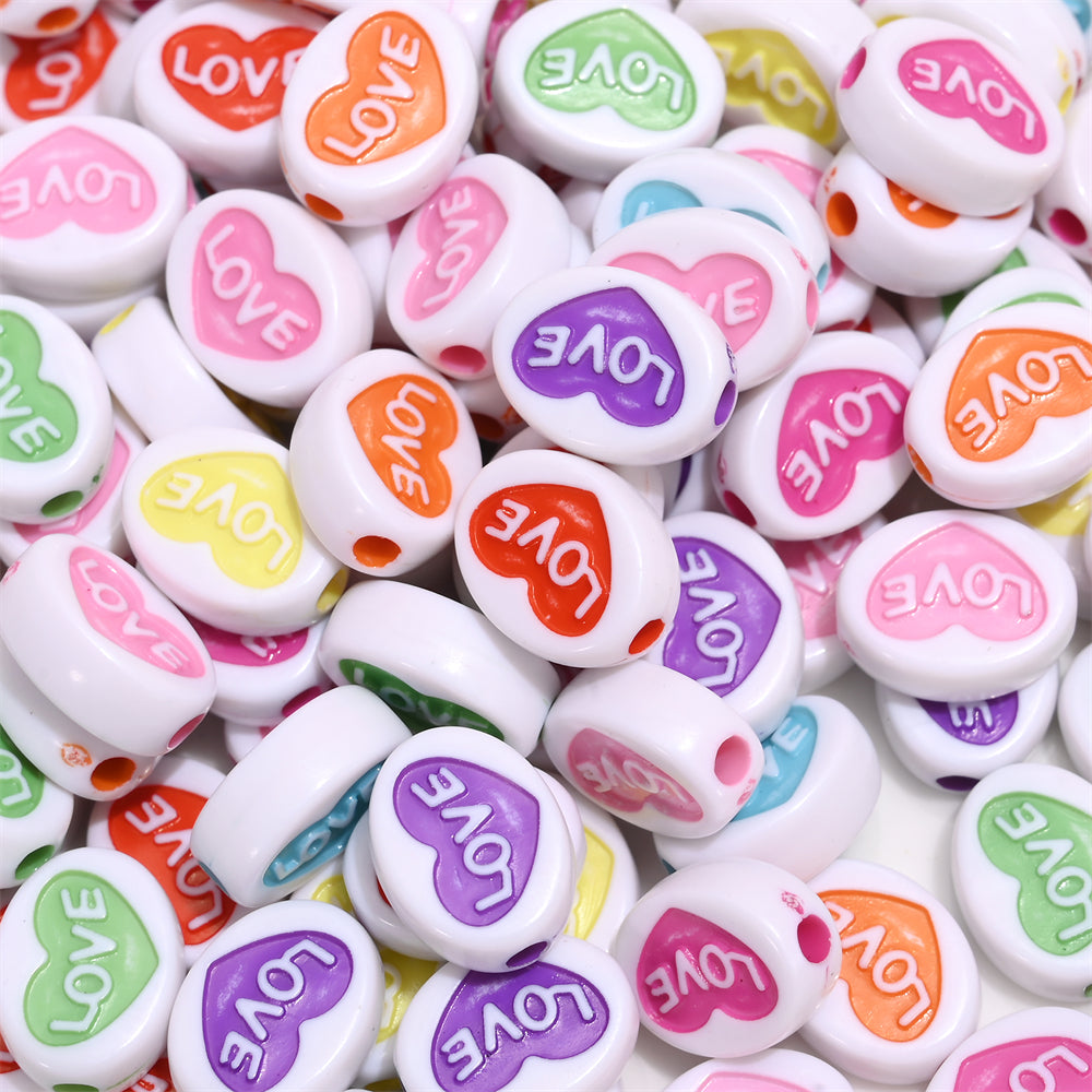 Colorful Heart Love Letter Beads