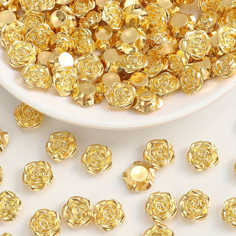 Gold Rose Resin Patches