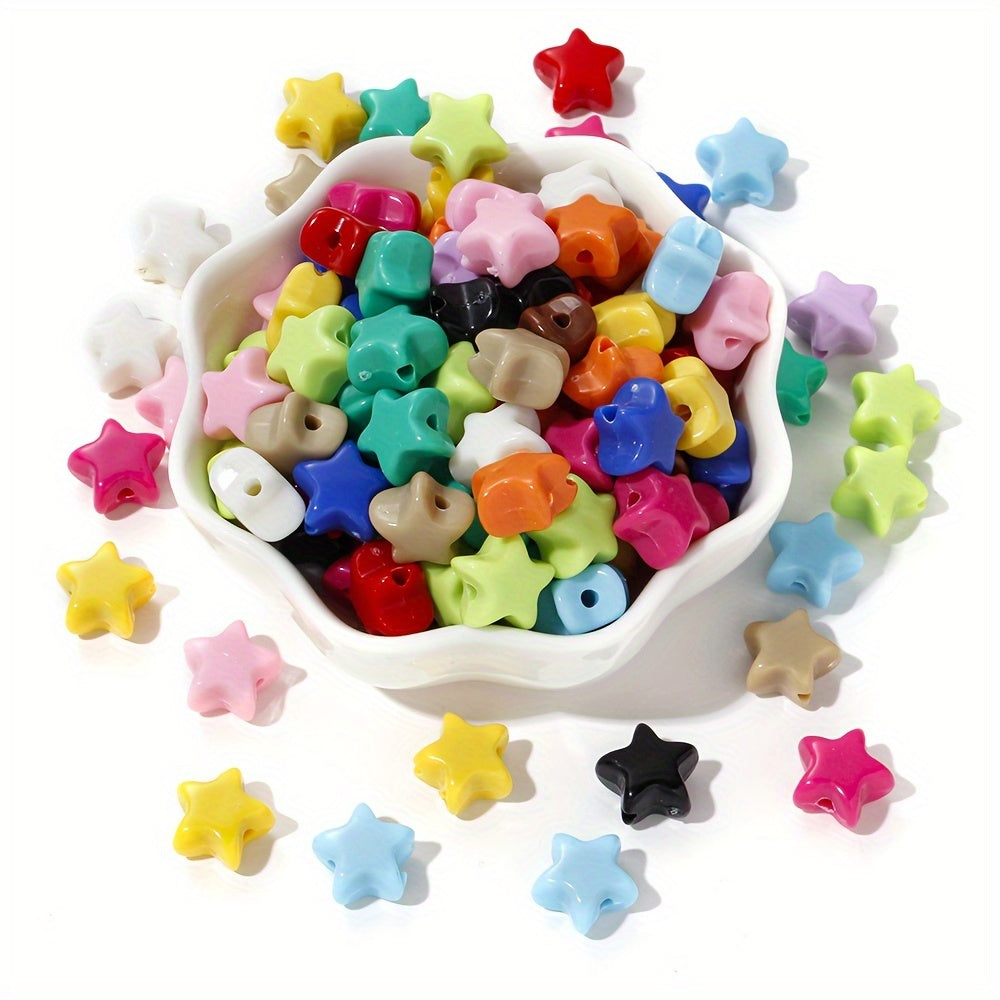 100pcs 11x12mm Multicolor Acrylic Star Beads