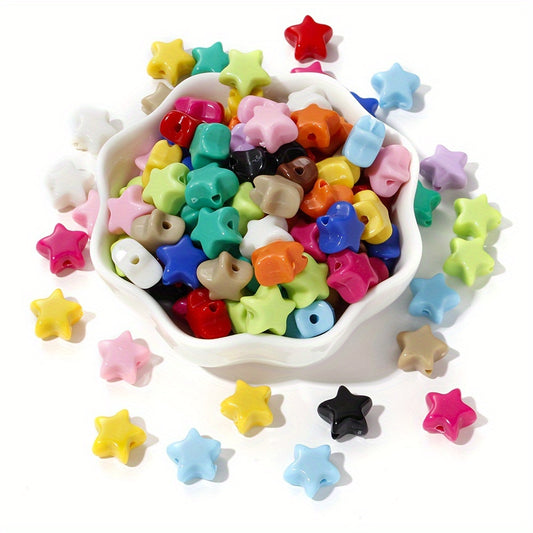100pcs 11x12mm Multicolor Acrylic Star Beads