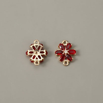 Glass Flower Rhinestone Connectors