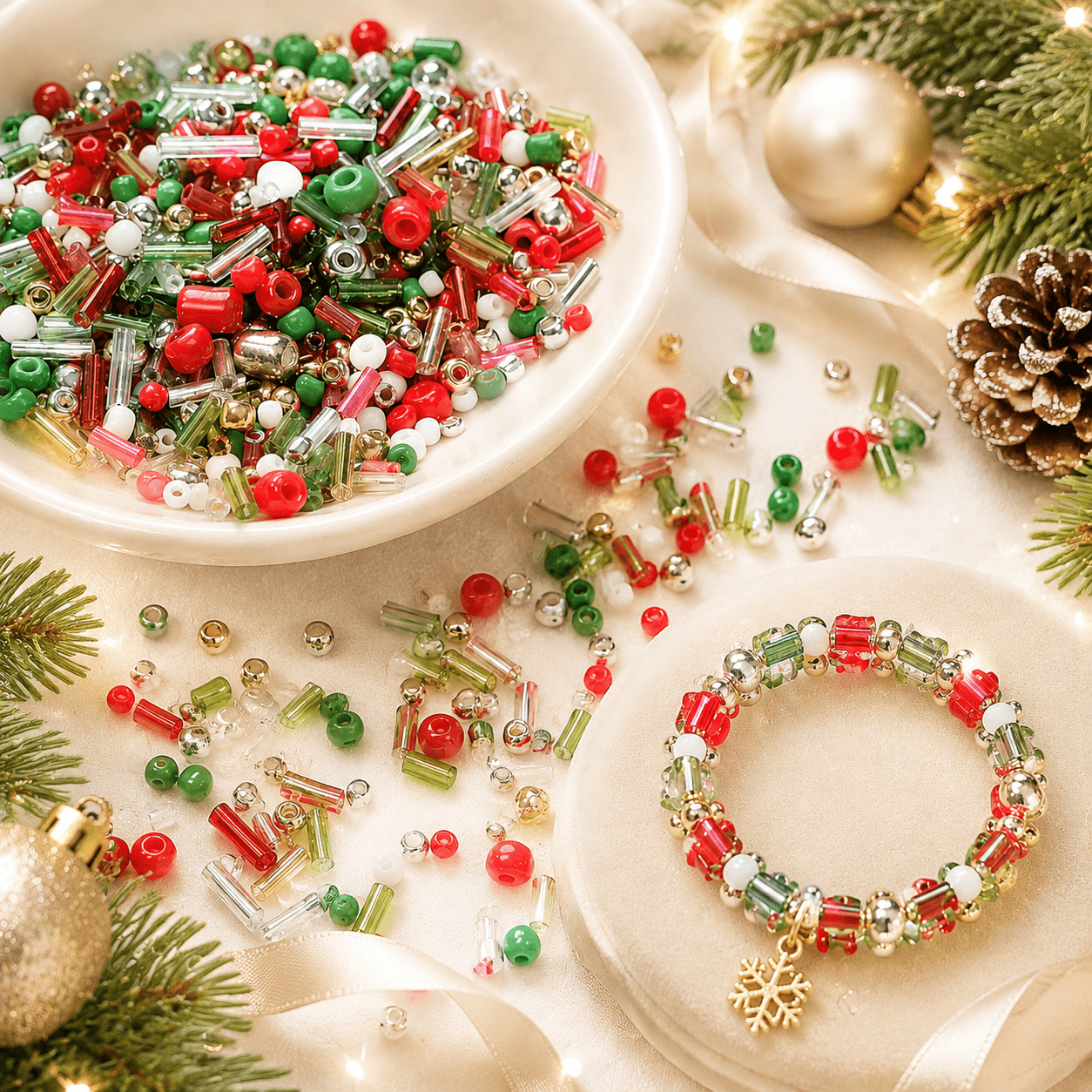 Christmas Glass Seed Beads